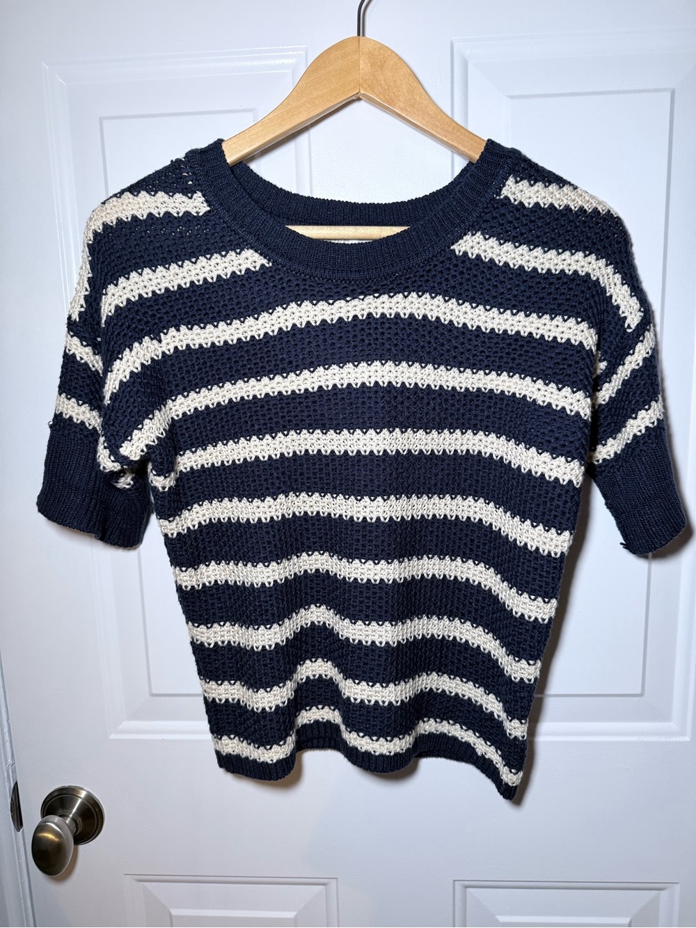 Olive & Oak Navy and Cream Striped Knit Tee